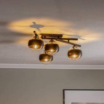 Smart mennyezeti lámpa, fekete/átlátszó, 4 izzós kép