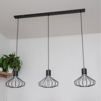  SOLANO kábeles függeszték 3xE27/15W/230V fekete/fényes króm  kép