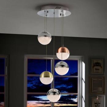 Sphere LED függőlámpa, többszínű, öt izzós kép