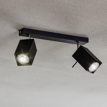 Square mennyezeti spotlámpa, fekete, 2 izzós kép