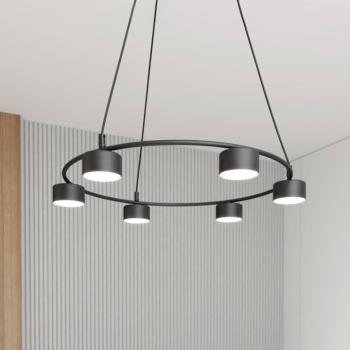 Starlit lógó világítás, 6 izzós, Ø 64 cm, fekete, fém, GX53 kép