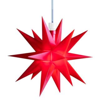 STERNTALER LED csillag, piros, 18 ágú, Ø 16 cm, IP44 elem kép