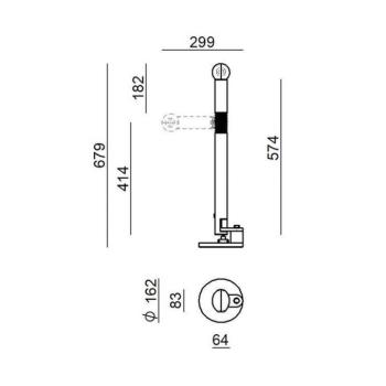 Stilnovo asztali lámpa Periscopio, fehér, magasság 68 cm, fém kép