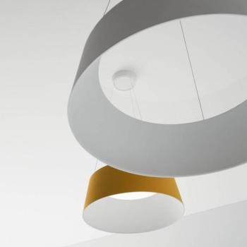 Stilnovo Oxygen LED-es függőlámpa, sárga, Ø 56 cm kép