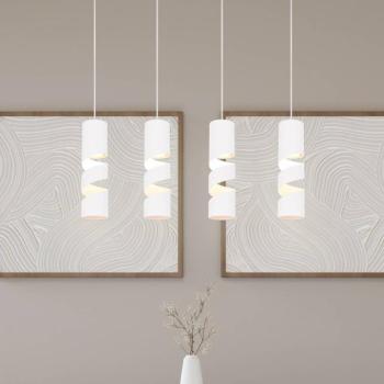 Stream függőlámpa, fehér, 80 cm hosszú, 4-lámpás fém GU10 kép
