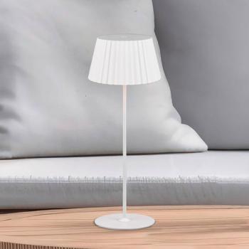 Suarez LED-es újratölthető asztali lámpa, fehér, magasság 39 cm, fém kép