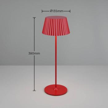 Suarez LED-es, újratölthető asztali lámpa, piros, magasság 39 cm, fém, kép