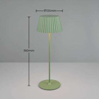 Suarez LED-es újratölthető asztali lámpa, zöld, magasság 39 cm, fém kép