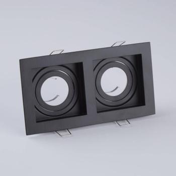 Süllyesztett lámpa Grid Two, 2-lámpás, fekete, 18.5x10cm, alumínium, GU10 kép