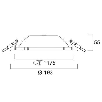 Sylvania LED-es süllyesztett lámpa Start, IP54, 830, Ø 17,5 cm, DALI kép