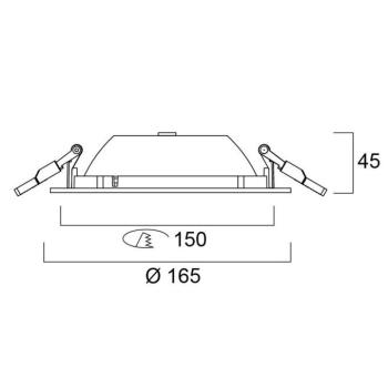 Sylvania LED-es süllyesztett lámpa Start, IP54, fehér, 830, Ø 15 cm kép