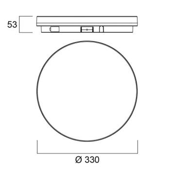 Sylvania Start Surface Slim mennyezeti lámpa, Ø 33 cm, IP54, dim. kép