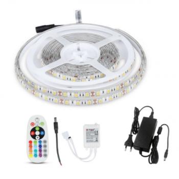 Szett , 5 m beltéri/kültéri RGB szalag , 24 gombos távirányítóval , vezérlővel , tápegységgel kép