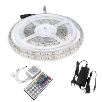Szett , 5 m beltéri/kültéri RGB szalag , 44 gombos távirányítóval , vezérlővel , tápegységgel kép