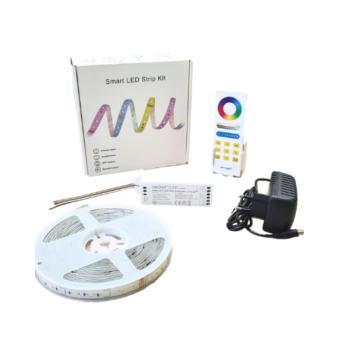 Szett , 5 m RGB-CCT led szalag , vezérlővel , tápegységgel , távirányítóval , Mi-light kompatibilis , SMART , IP65 kép