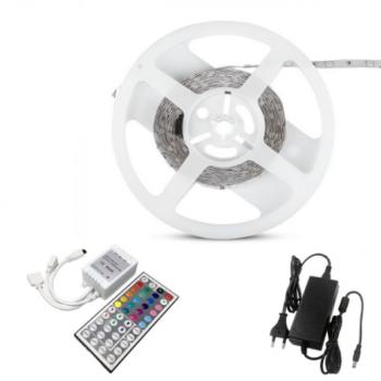 Szett , 5 m RGB szalag , 44 gombos távirányítóval , vezérlővel , tápegységgel kép
