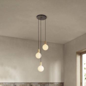 Tala függőlámpa Triple Pendant kerek E27 opál fekete/brass kép