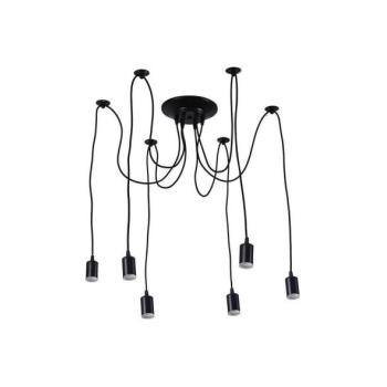  Tápkábel 6xE27/60W/230V pók fekete  kép