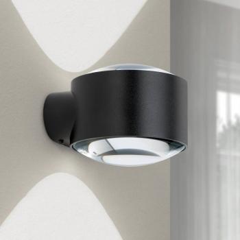 Tatra LED kültéri fali lámpa, fekete, Ø 10,2 cm, alumínium, fel-le kép