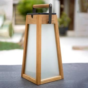 Tecka LED szolárlámpa, természetes teakfa, 39 cm kép