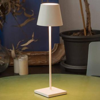 Toc LED asztali lámpa USB töltővel, IP54, fehér kép