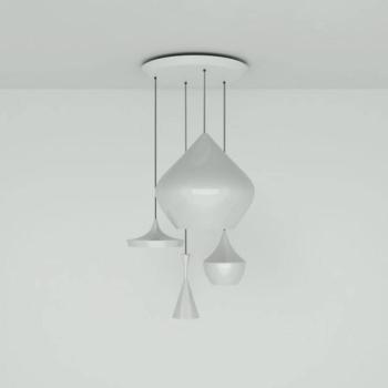 Tom Dixon Beat Range kerek lógó lámpa 4 égő fehér kép