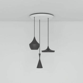 Tom Dixon Beat Trio kerek lógó lámpa 3 égő fekete kép