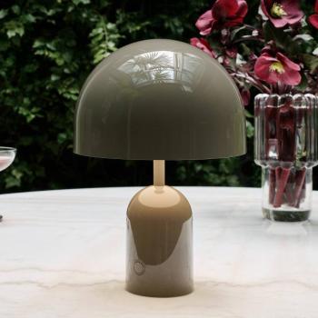 Tom Dixon LED-es, újratölthető asztali lámpa Bell Portable, szürke, 28 cm kép