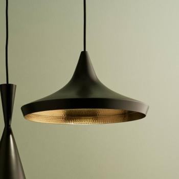 Tom Dixon LED lógó lámpa Beat Flat, fekete, Ø 56 cm kép