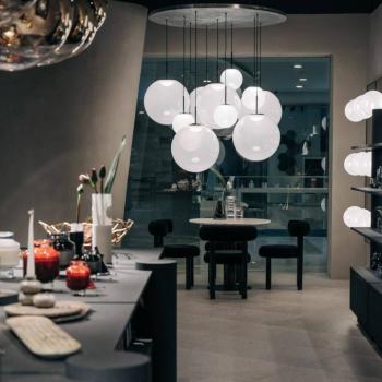 Tom Dixon Melt Pendant System Trio Round, opál/ezüst színű kép