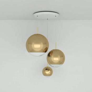 Tom Dixon Mirror Ball Range kerek 3-izzós arany kép