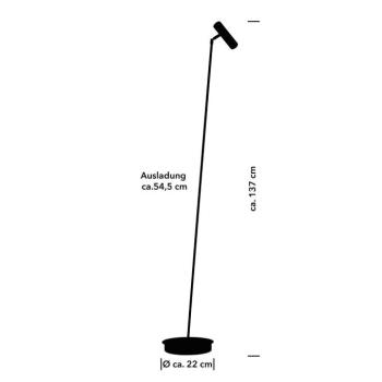Tom Pro LED állólámpa, fekete, 1 lámpa, CCT, fényerőszabályzóval, dimmerrel kép