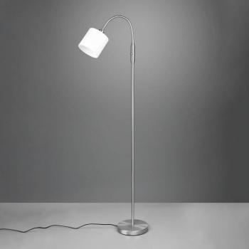 Tommy állólámpa, nikkel/fehér, magasság 130 cm, fém/szövet kép