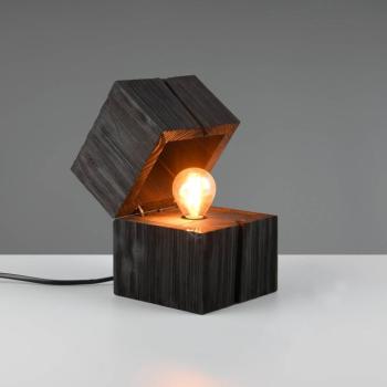 Treasure asztali lámpa, fekete, fa, zsanéros, csuklós kép
