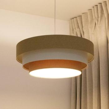 Triniti függőlámpa, bézs/krém, Ø 60 cm, textil kép