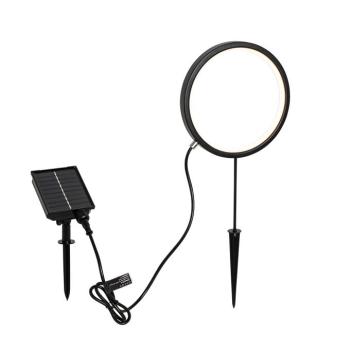 Tüskés lámpa fekete 50 cm, újratölthető és napelemes LED-del, IP65 - Adalind kép