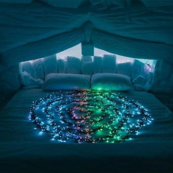 Twinkly LED fürtös fénylánc, RGB, fekete, 400 fény, 6m kép