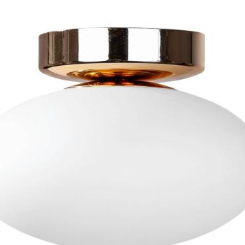 Ufo mennyezeti lámpa, arany/fehér, Ø 18 cm, üveg, G9 kép