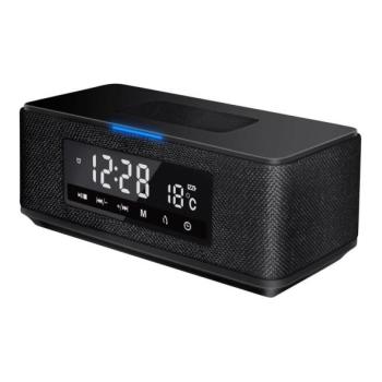  Újratölthető hangszóró LCD kijelzővel, ébresztőórával és vezeték nélküli töltéssel 3600 mAh  kép