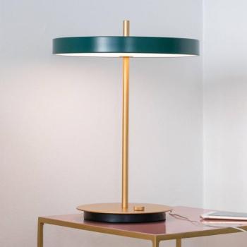 UMAGE LED asztali lámpa Asteria Table, USB, erdőzöld/brass kép