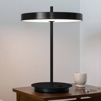 UMAGE LED-es asztali lámpa Asteria Table, USB, fekete/fekete kép