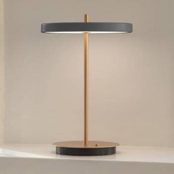 UMAGE LED-es újratölthető asztali lámpa Asteria Move antracit/brass 31cm kép