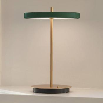 UMAGE LED-es újratölthető asztali lámpa Asteria Move erdőzöld/réz 31cm kép