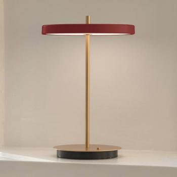 UMAGE LED-es újratölthető asztali lámpa Asteria Move rubinvörös/réz 31cm kép
