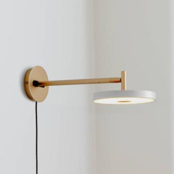 UMAGE LED fali lámpa Asteria Short, világosszürke, 25 cm-es dugóval kép