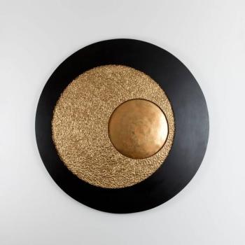 Urano LED fali lámpa, barna-fekete/arany, Ø 120 cm, vas kép