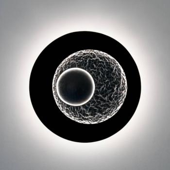 Urano LED fali lámpa, barna-fekete/ezüst, Ø 60 cm, vasaló kép