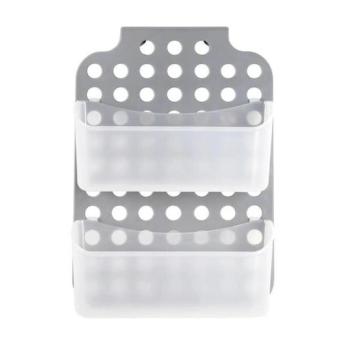 UTC Kétszintes zuhanypolc 12x35,5 cm szürke/fehér, fali szerelésű  kép
