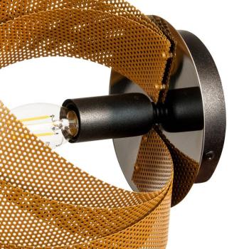 Vento fali világítás, fekete/arany, fém, 27 cm, E14 kép