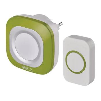  Vezeték nélküli csengő konnektorba 230V + 1xCR2032 IP44 zöld  kép